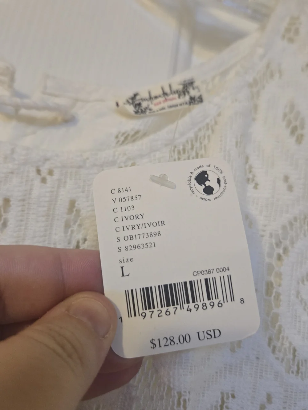 Free People Better With Time Long Bell Sleeve Lace Bodysuit - Ivory